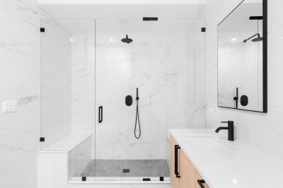 Glass Shower with Frameless Doors