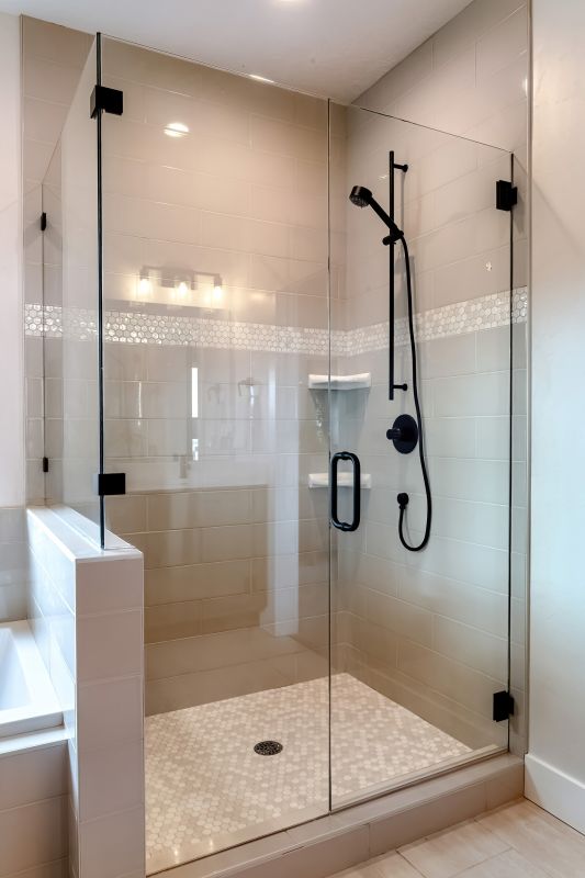 Modern Shower with Glass Panels